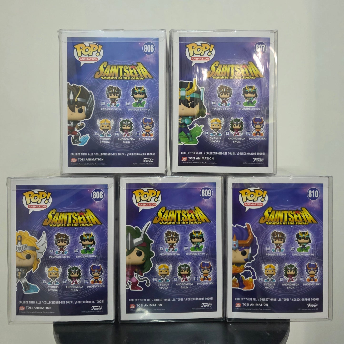 Set Saint Seiya 5 funko Pop 4" Seiya Shiryu Cygnus Shun Ikki
