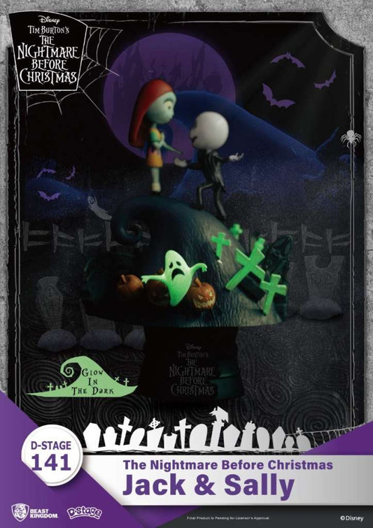 Jack Skellington e Sally D-Stage 141 Disney Nightmare Before Christmas - Beast Kingdom