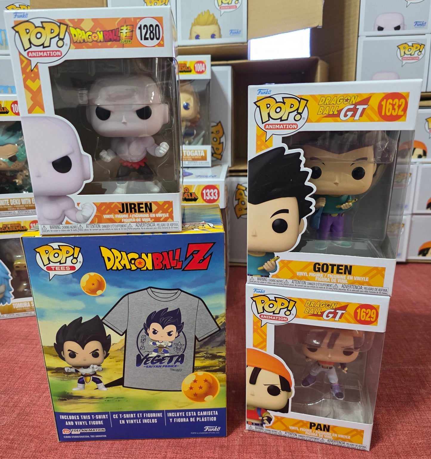 Set 4 Funko Pop Dragon Ball – Pan, Goten, Jiren, Vegeta Tee