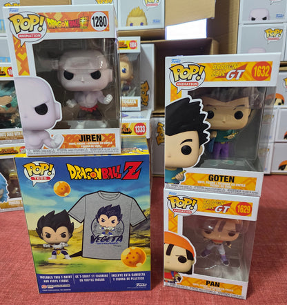 Set 4 Funko Pop Dragon Ball – Pan, Goten, Jiren, Vegeta Tee