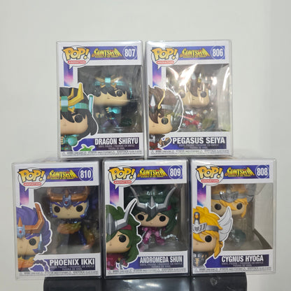 Set Saint Seiya 5 funko Pop 4" Seiya Shiryu Cygnus Shun Ikki