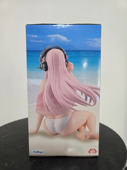 Super Sonico Noodle Stopper Figure White Bikini - FuRyu