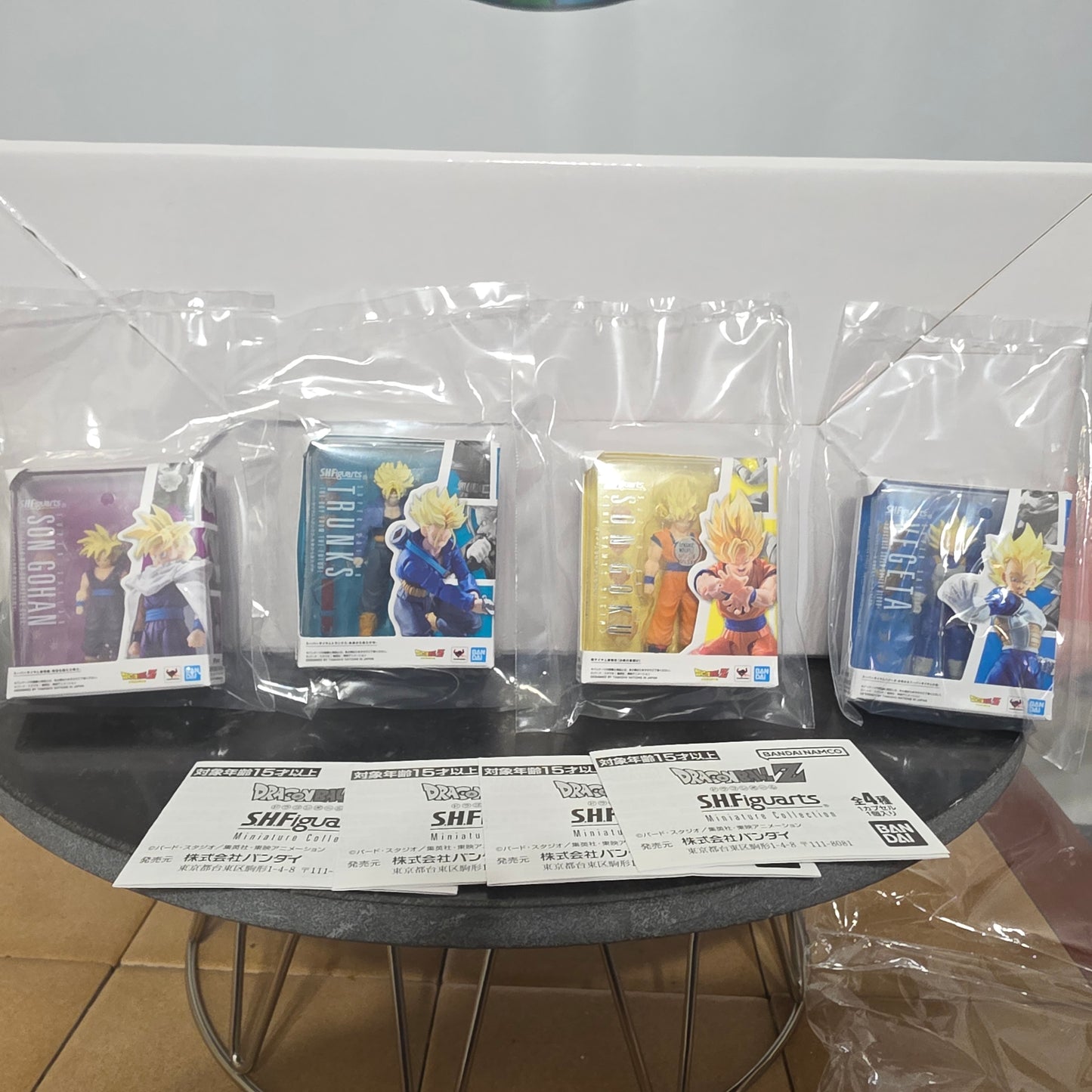 Mini S.H.Figuarts Gohan Goku Trunks Vegeta Dragon Ball Bandai Gashapon Figure Set