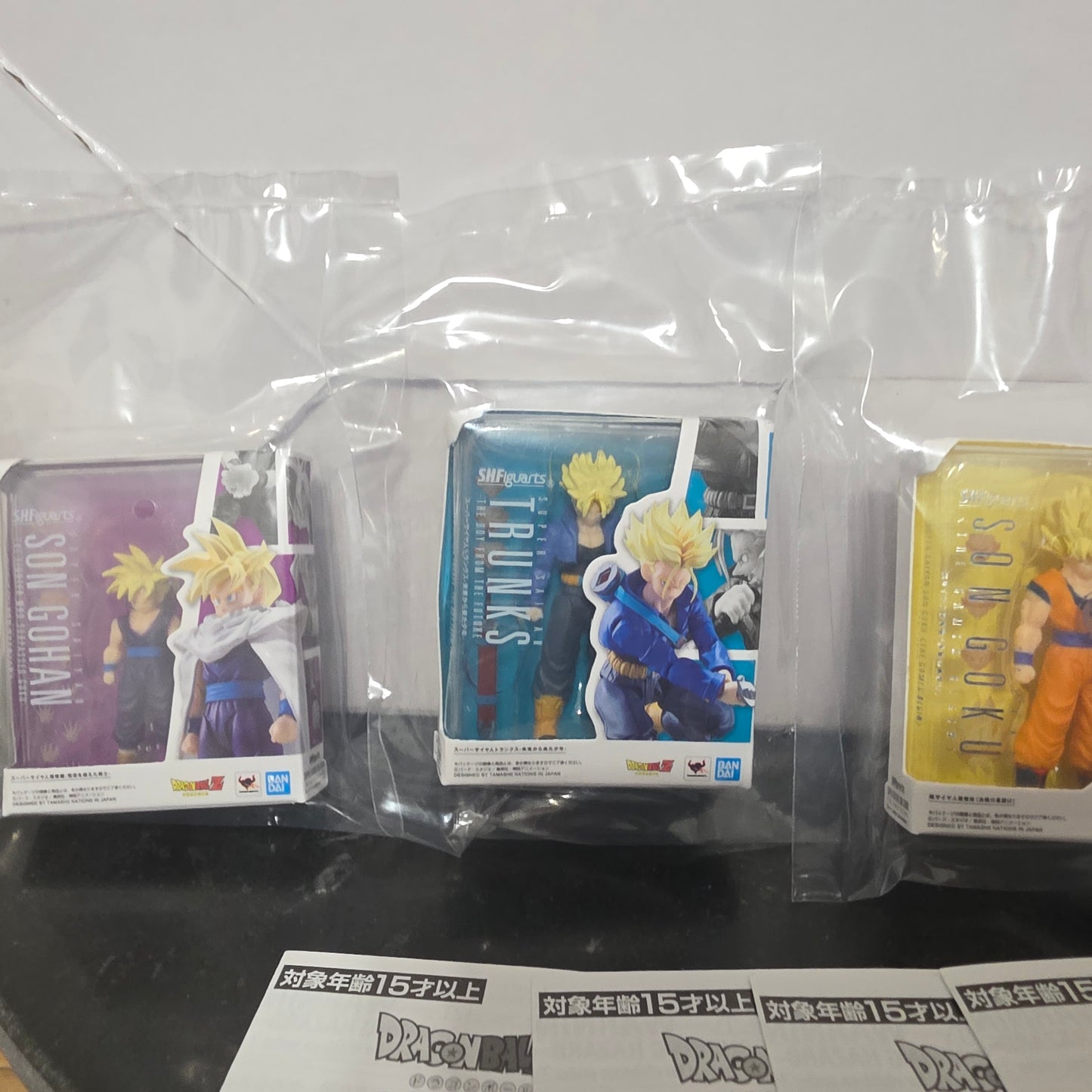 Mini S.H.Figuarts Gohan Goku Trunks Vegeta Dragon Ball Bandai Gashapon Figure Set