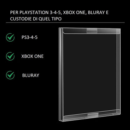 Playstation 3 - 4 - 5 e X-Box One Soft Protector – Custodia Protettiva Trasparente per Videogioco